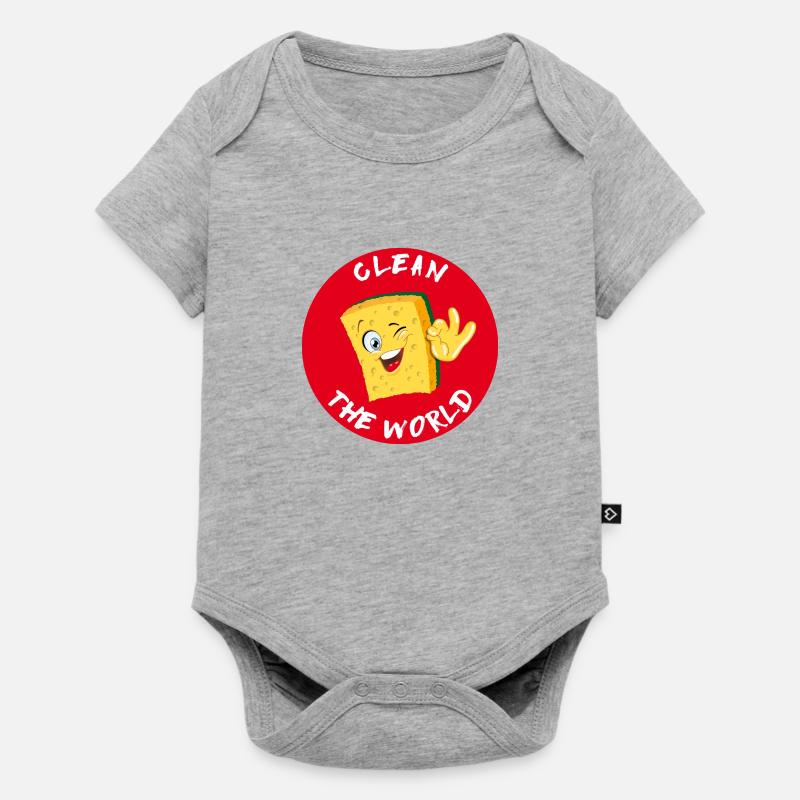 éponge - Body à manches courtes Premium Bébé - gris chiné