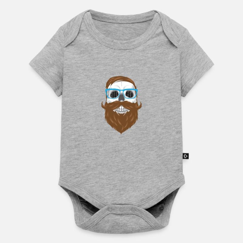 Visage de hipster - Body à manches courtes Premium Bébé - gris chiné