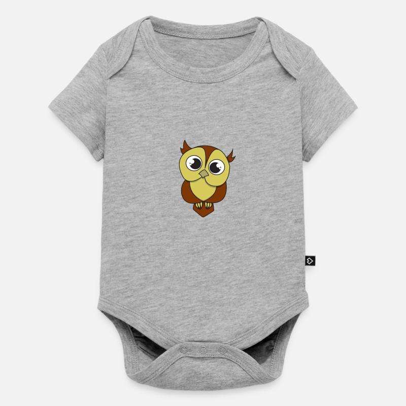 Chouette Chouette - Body à manches courtes Premium Bébé - gris chiné