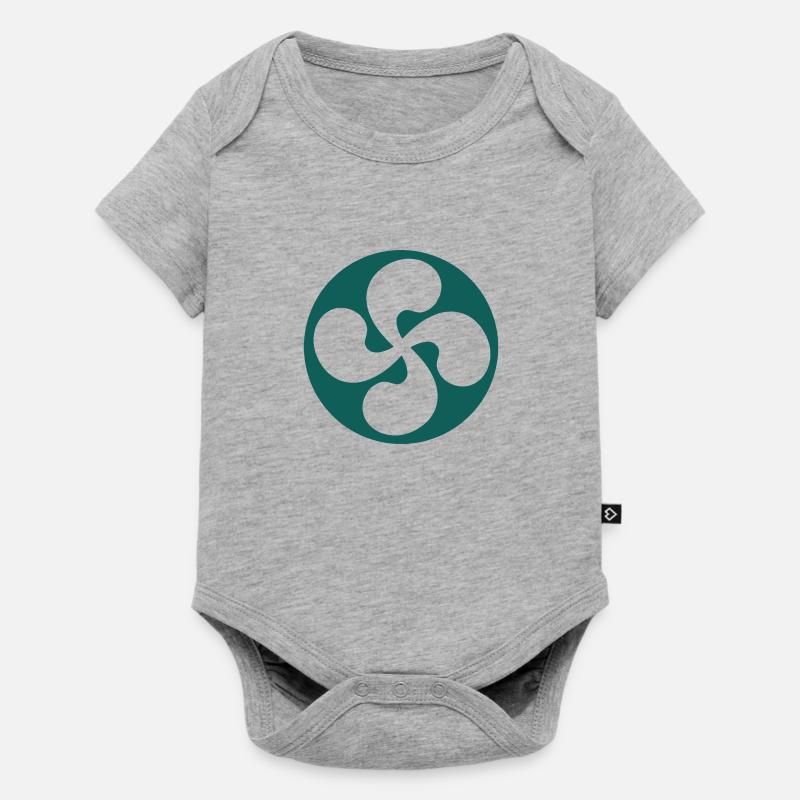 Croix basque extrudé - Body à manches courtes Premium Bébé - gris chiné