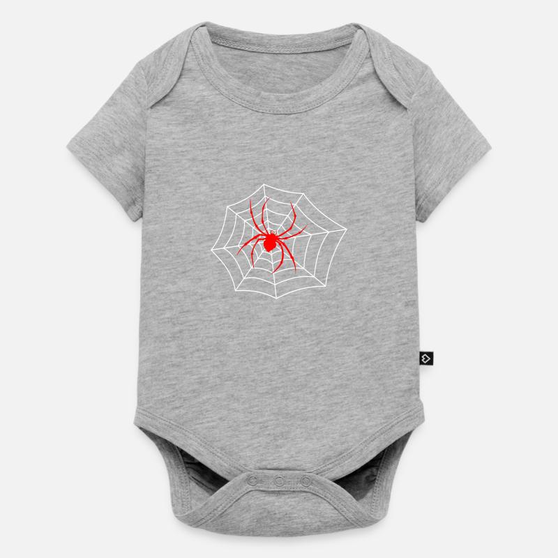 Araignée sur le web - Body à manches courtes Premium Bébé - gris chiné