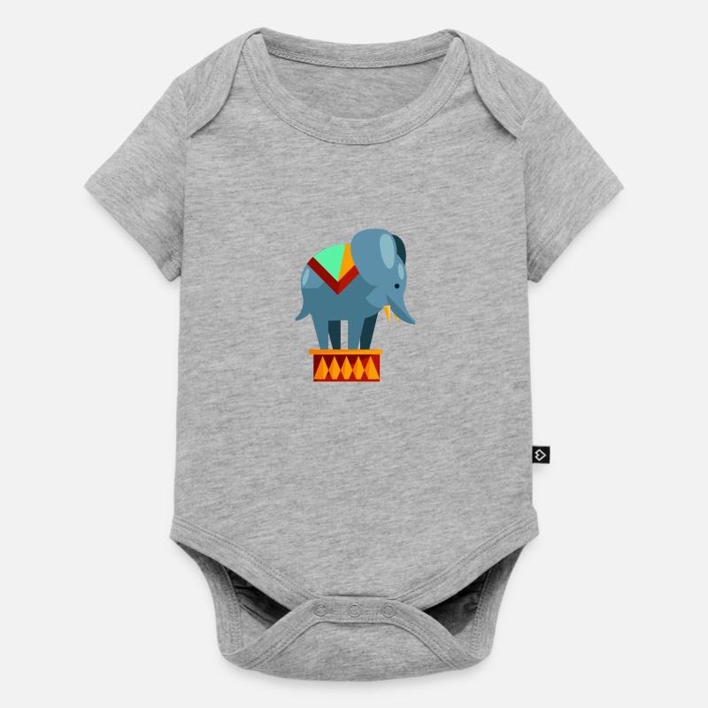 Éléphant de cirque - Body à manches courtes Premium Bébé - gris chiné