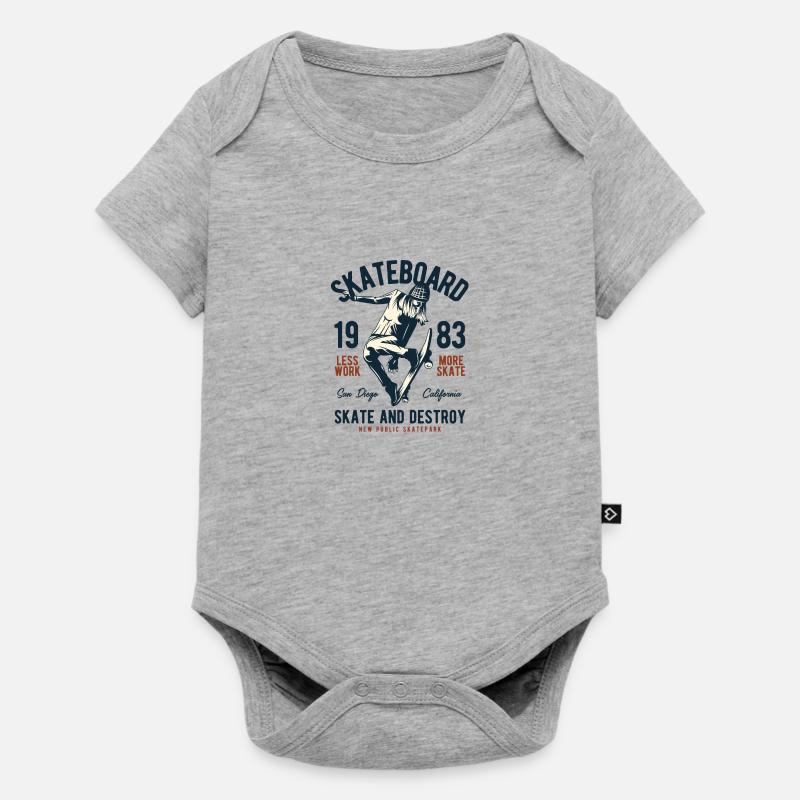 PLANCHE À ROULETTE - Body à manches courtes Premium Bébé - gris chiné