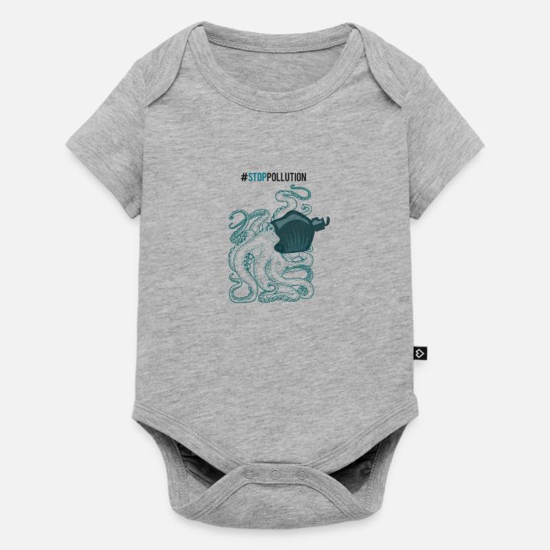 Halte à la pollution - Body à manches courtes Premium Bébé - gris chiné