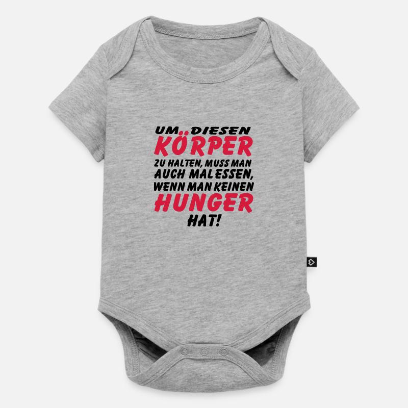 koerper_hunger_vec_2 de anl - Baby Premium Kurzarmbody - Grau meliert