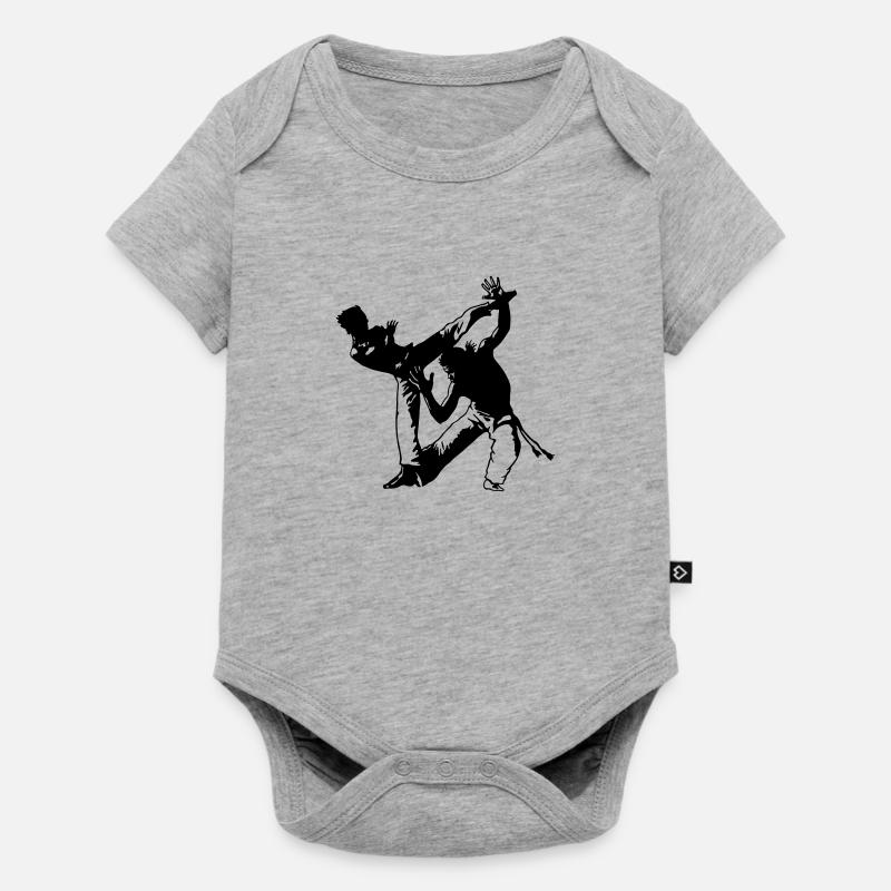 Capoeira Duo (b) - Body à manches courtes Premium Bébé - gris chiné