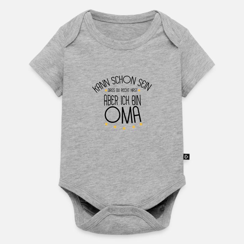 Oma - Baby Premium Kurzarmbody - Grau meliert