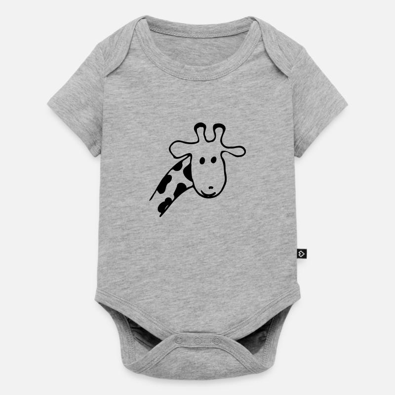 Giraffe - Baby Premium Kurzarmbody - Grau meliert