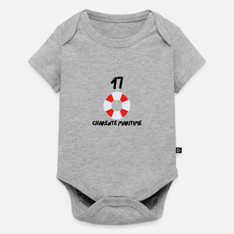 17 Charente Maritime Bouée - Body à manches courtes Premium Bébé - gris chiné