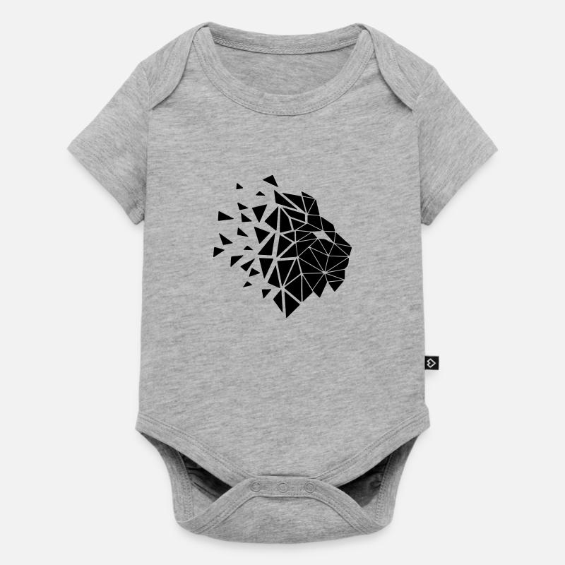 GéoLion - Body à manches courtes Premium Bébé - gris chiné