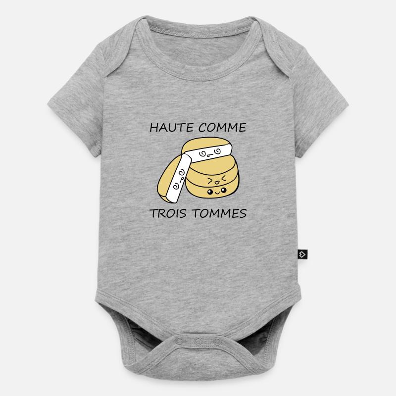 Haute comme trois tommes - Body à manches courtes Premium Bébé - gris chiné