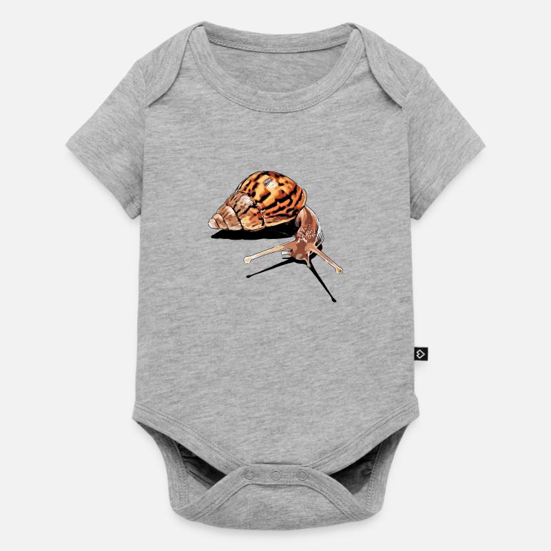 escargot - escargot - Body à manches courtes Premium Bébé - gris chiné