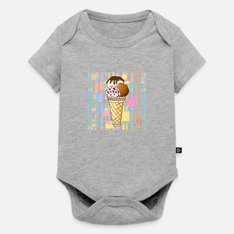 Eis - Baby Premium Kurzarmbody - Grau meliert