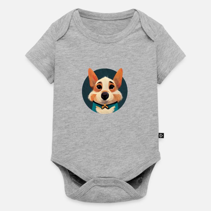 Corgi adolescent - Body à manches courtes Premium Bébé - gris chiné