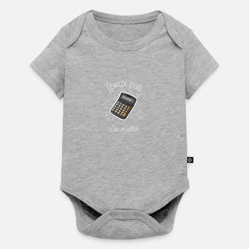 J'peux pas j'ai maths - Body à manches courtes Premium Bébé - gris chiné
