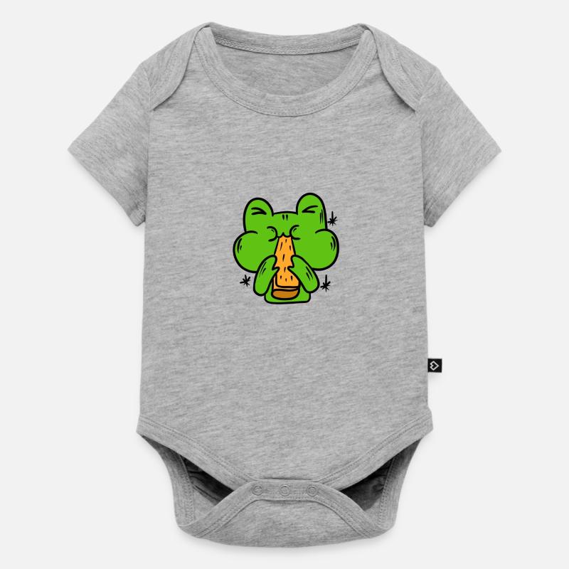 Drôle de grenouille, crapaud - Body à manches courtes Premium Bébé - gris chiné