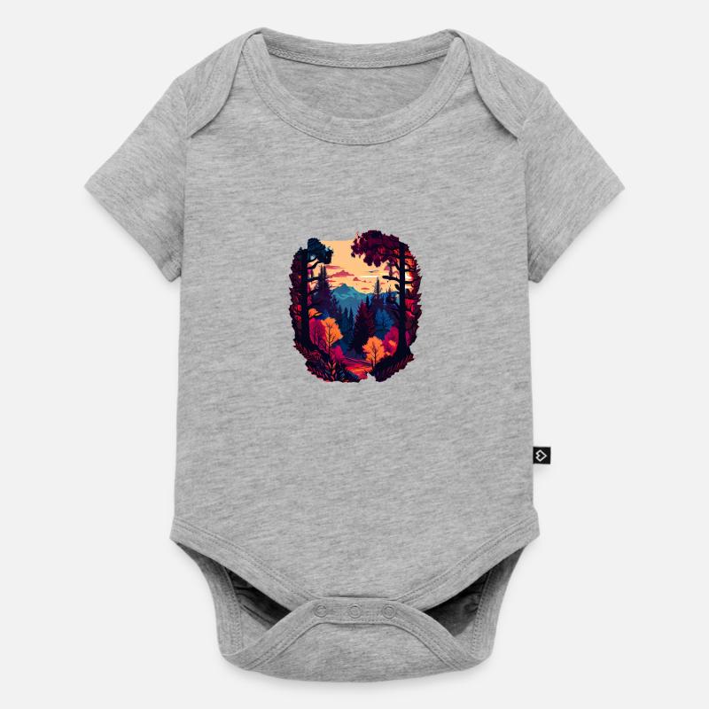 Forêt colorée - Body à manches courtes Premium Bébé - gris chiné