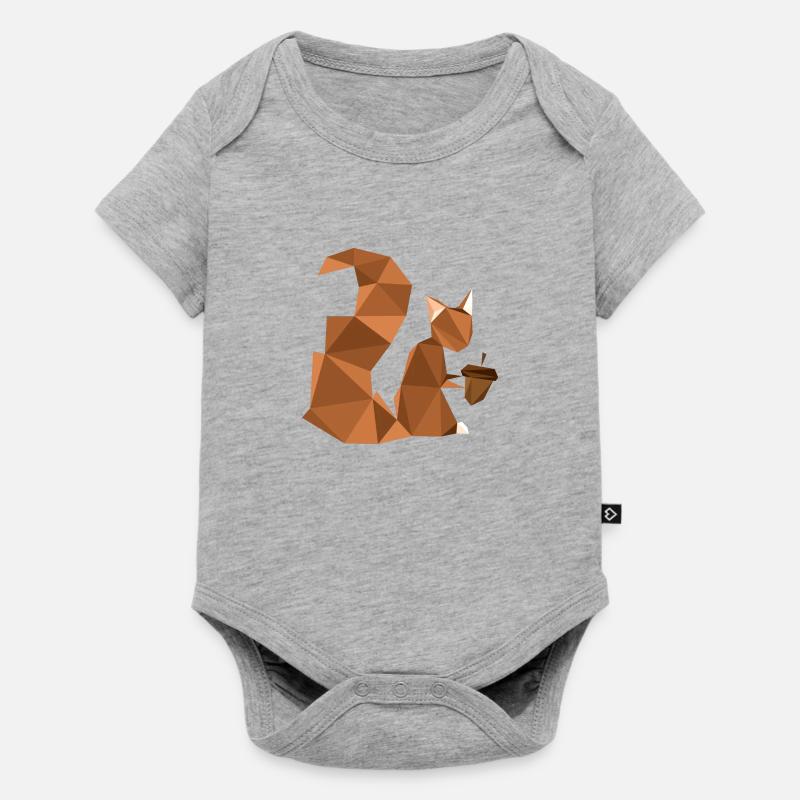 Triangular squirrel - Baby Premium short-sleeve bodysuit - heather grey