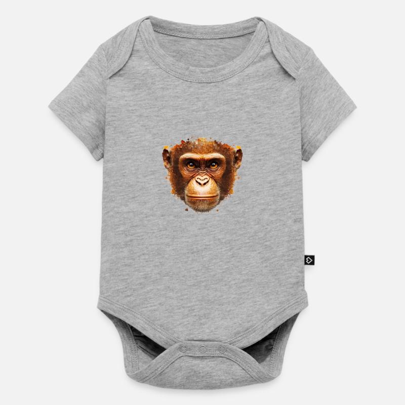 Singe - Body à manches courtes Premium Bébé - gris chiné