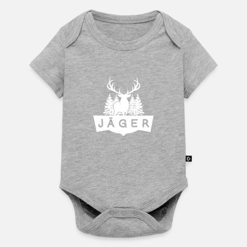 Chasseur de cerfs dans la forêt - Body à manches courtes Premium Bébé - gris chiné