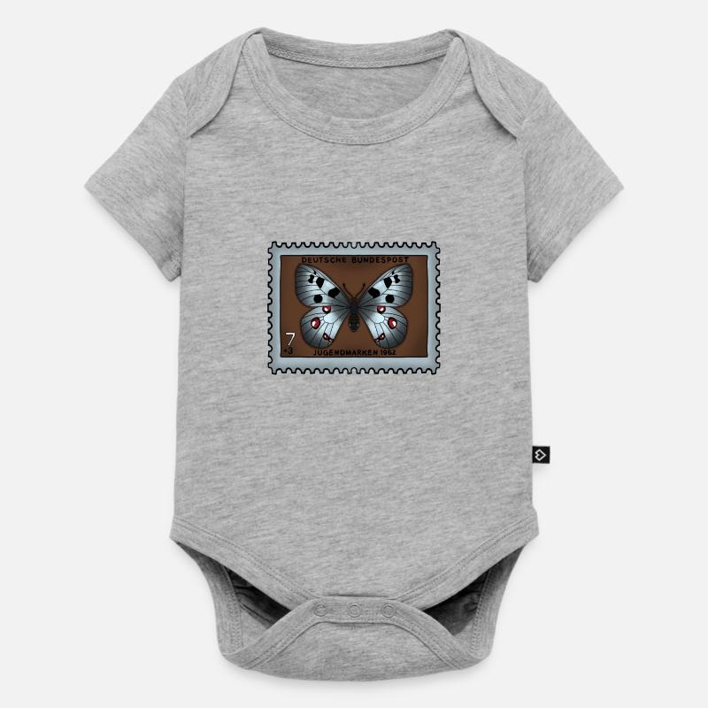 Timbre-poste papillon - Body à manches courtes Premium Bébé - gris chiné