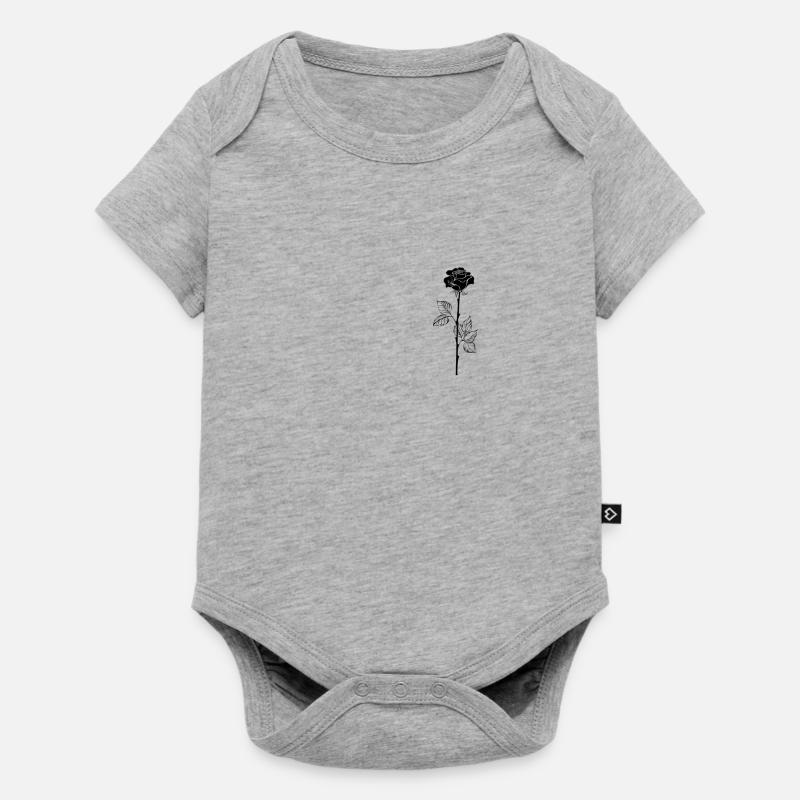 Rose noire - Body à manches courtes Premium Bébé - gris chiné