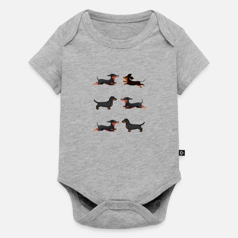 Teckels Teckels - Body à manches courtes Premium Bébé - gris chiné