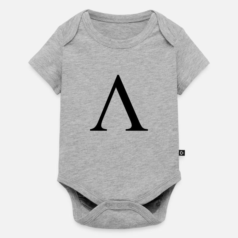 lambda greek - Body à manches courtes Premium Bébé - gris chiné