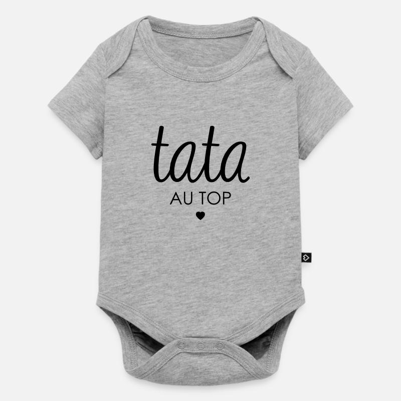 TATA AU TOP - Body à manches courtes Premium Bébé - gris chiné