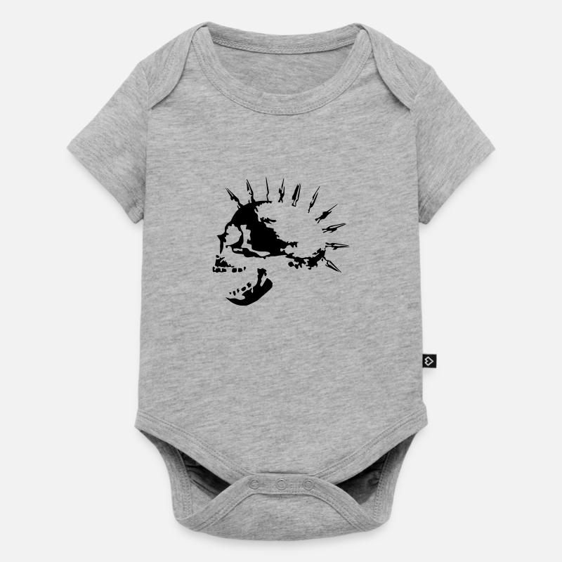spike_skull_c_1c - Body à manches courtes Premium Bébé - gris chiné