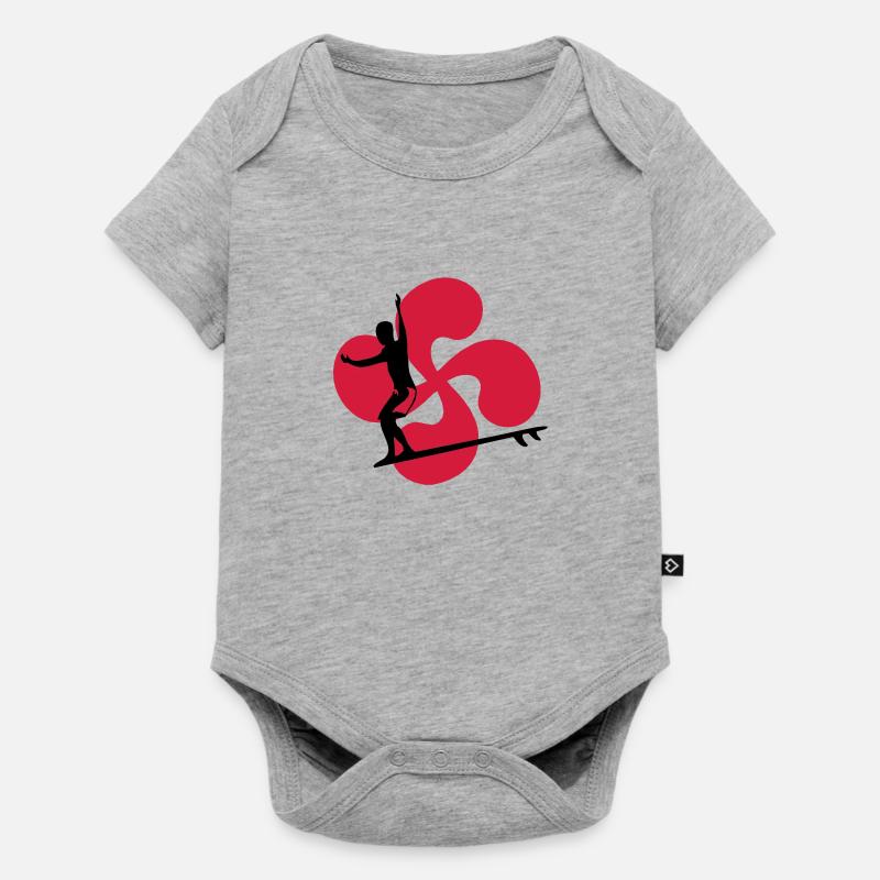 Surf basque - Body à manches courtes Premium Bébé - gris chiné