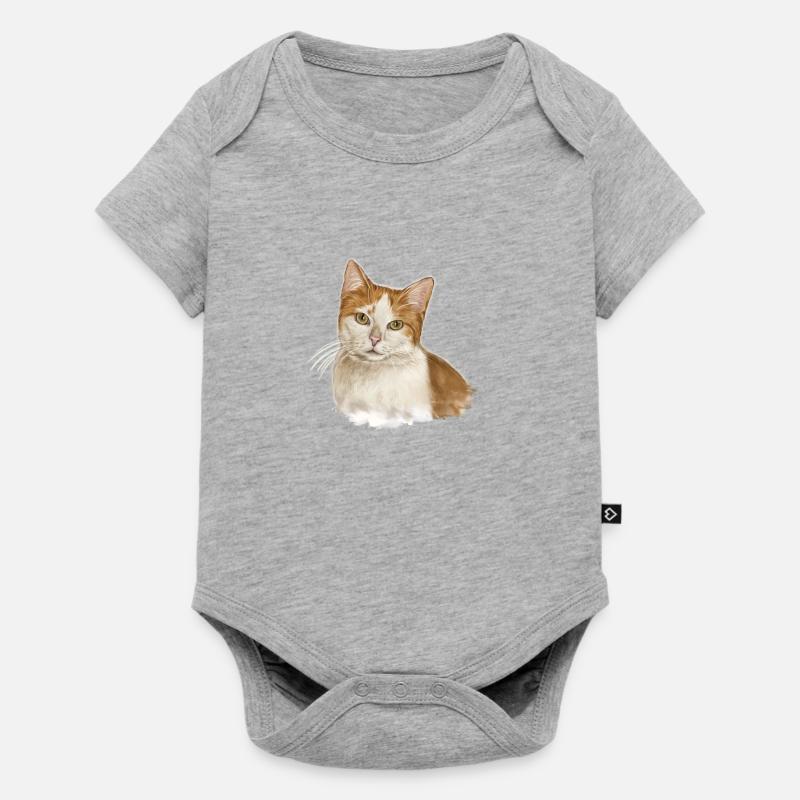 chat Marie - Body à manches courtes Premium Bébé - gris chiné