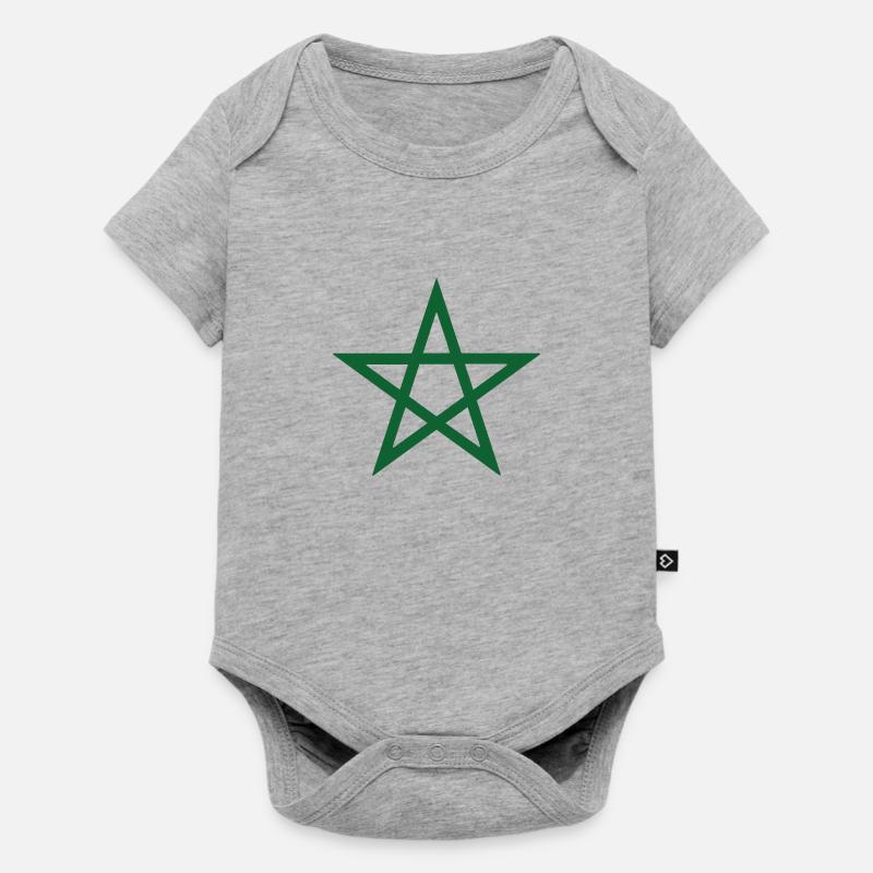 Idée cadeau du drapeau marocain - Body à manches courtes Premium Bébé - gris chiné