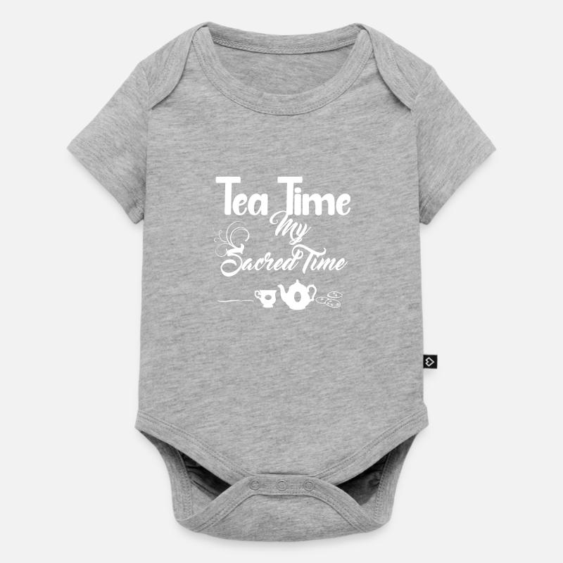 Tea Time Design - Vintage Design - Body à manches courtes Premium Bébé - gris chiné