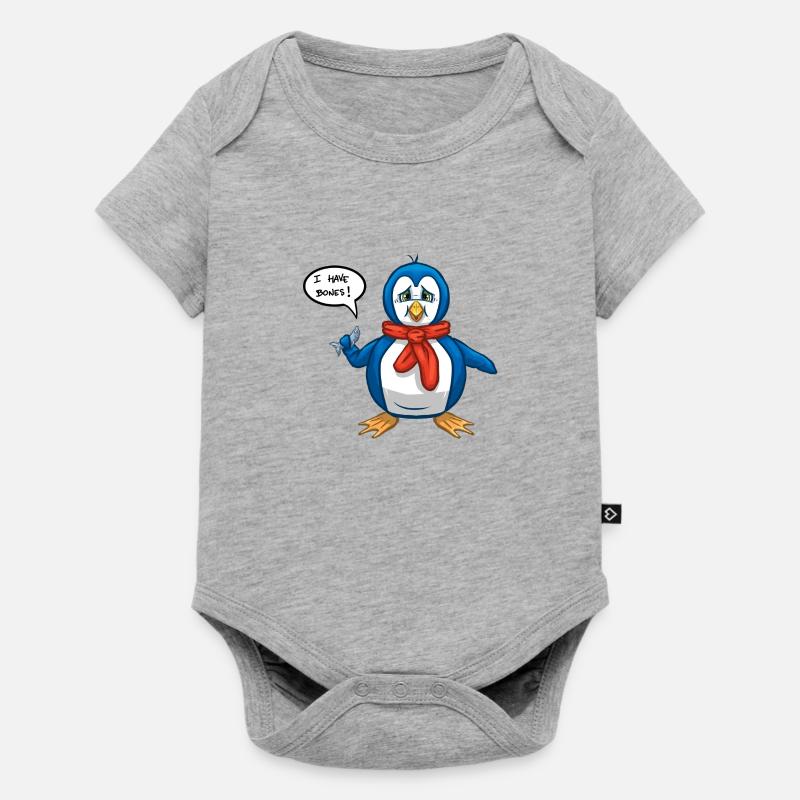 Pingouin - Body à manches courtes Premium Bébé - gris chiné