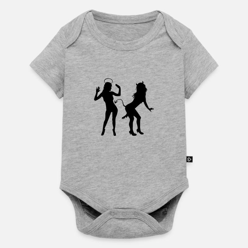 Angel vs Devil - Baby Premium short-sleeve bodysuit - heather grey