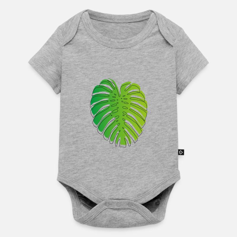 Monstera vert - Body à manches courtes Premium Bébé - gris chiné