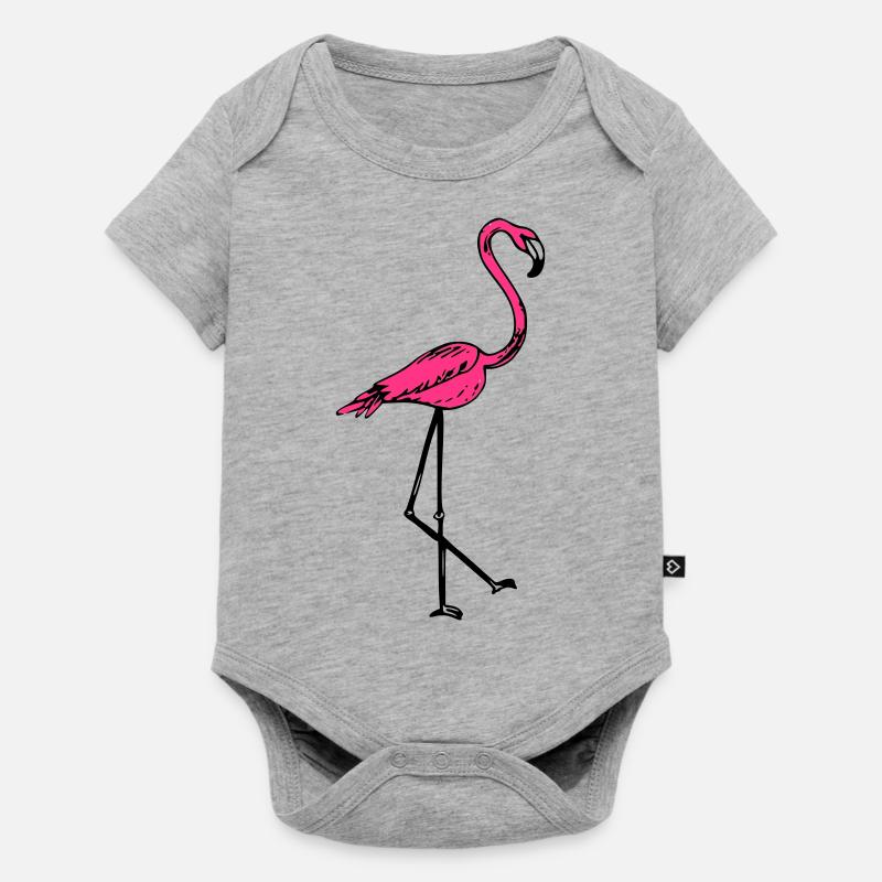 flamingo - Body à manches courtes Premium Bébé - gris chiné