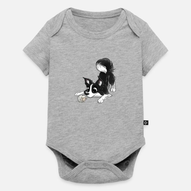 Le plus mignon Border - Body à manches courtes Premium Bébé - gris chiné