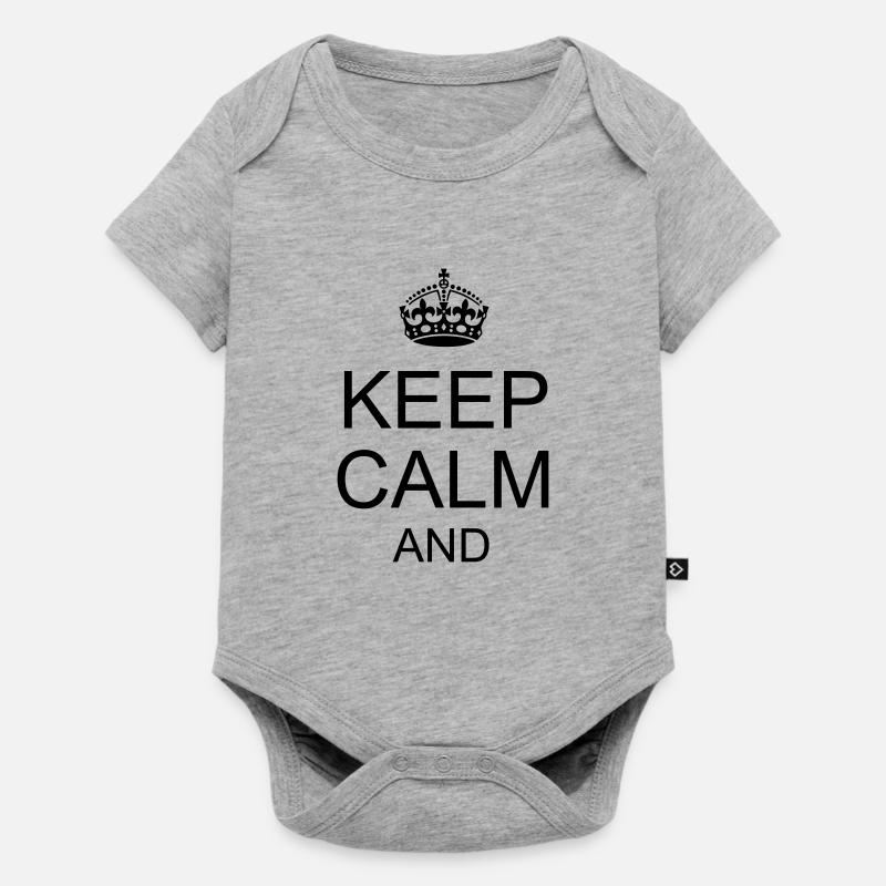 Keep calm and YOUR TEXT - Baby Premium Kurzarmbody - Grau meliert