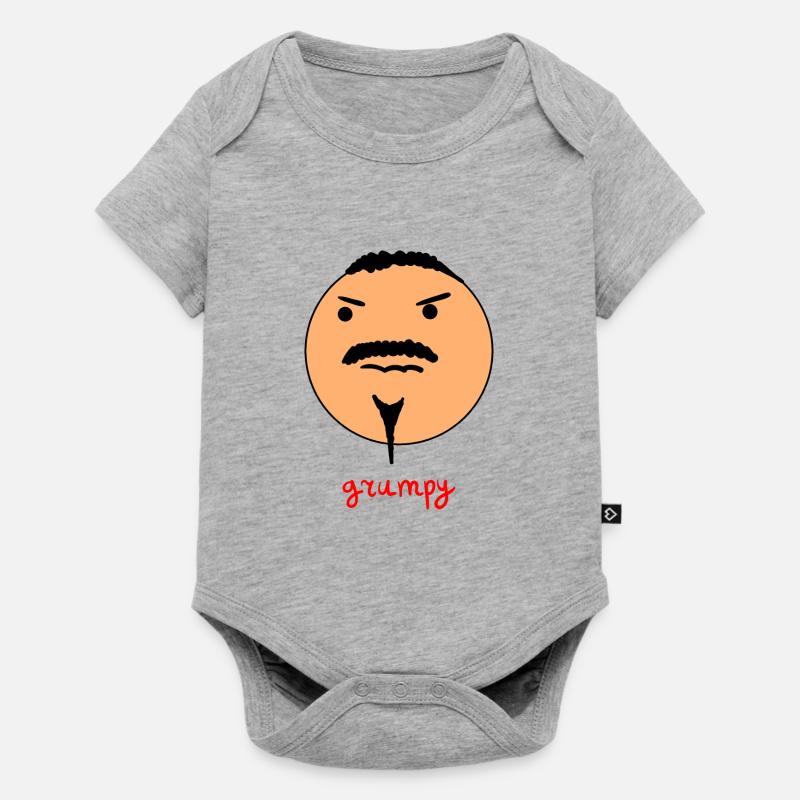 Smiley / grumpy - Baby Premium Kurzarmbody - Grau meliert