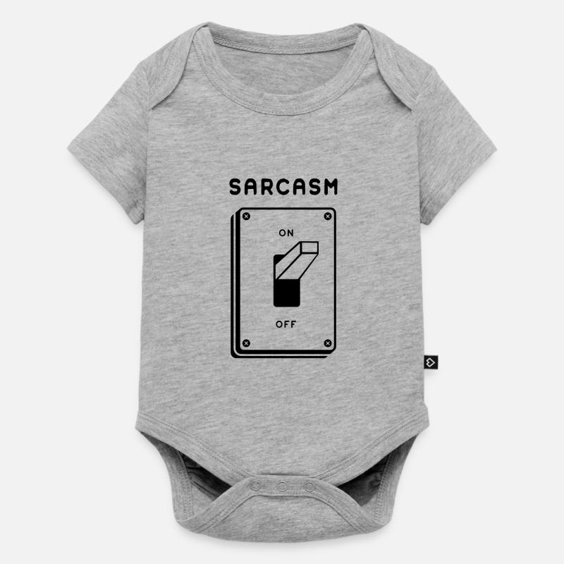 Mode sarcasme activé pour sombre - Body à manches courtes Premium Bébé - gris chiné