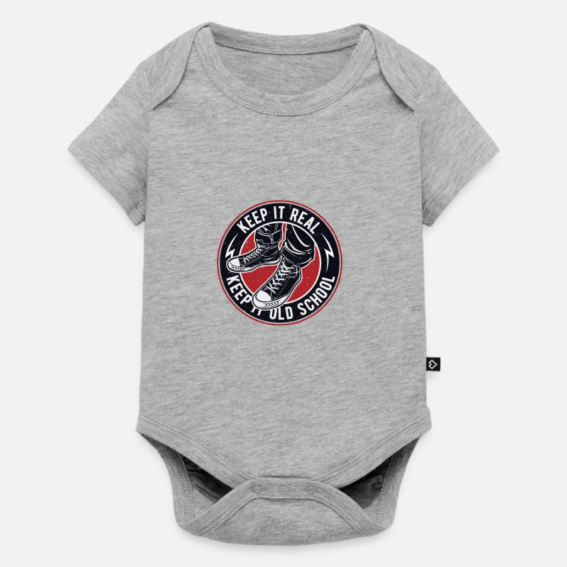Keep It Keep Real It Old School Vintage - Body à manches courtes Premium Bébé - gris chiné