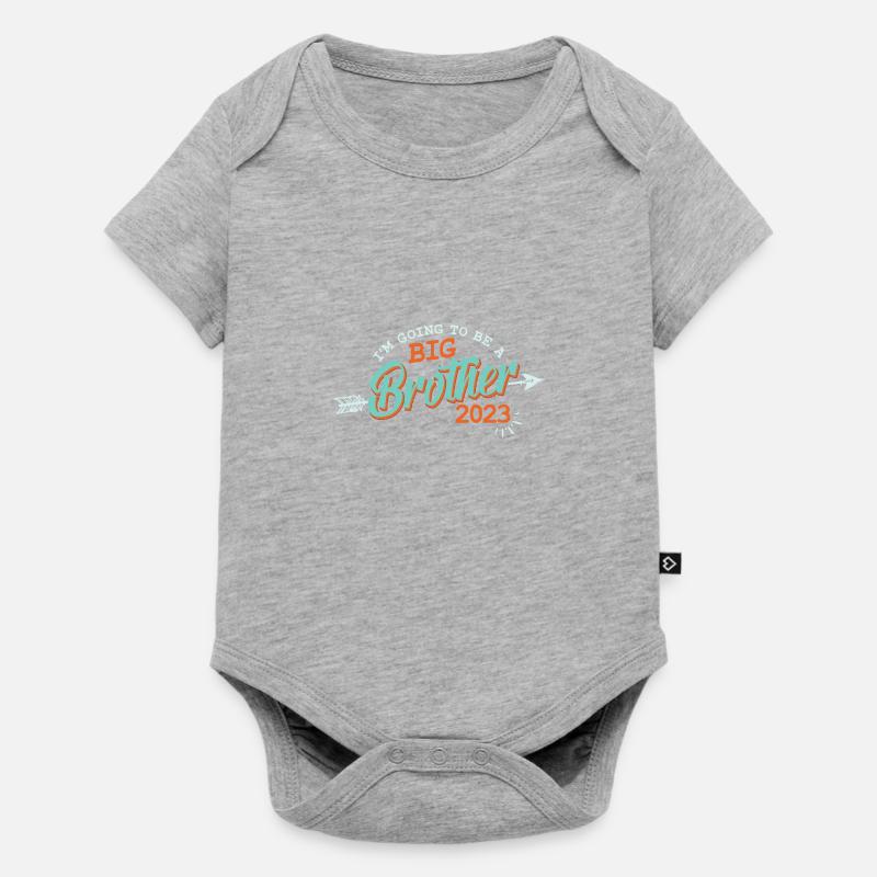 Big Brother 2023 Bébé Grossesse Les gars - Body à manches courtes Premium Bébé - gris chiné