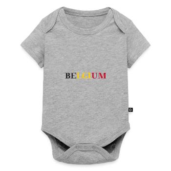 Idée cadeau Belgique Drapeau Belge - Body à manches courtes Premium Bébé - gris chiné - Devant