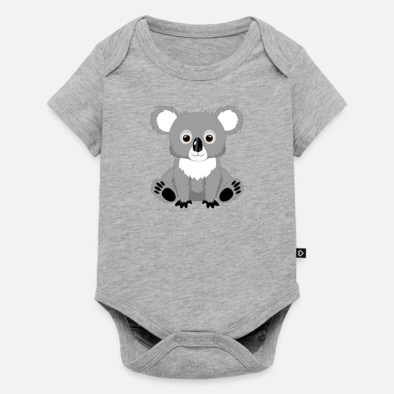 Netter Koala - Baby Premium Kurzarmbody - Grau meliert