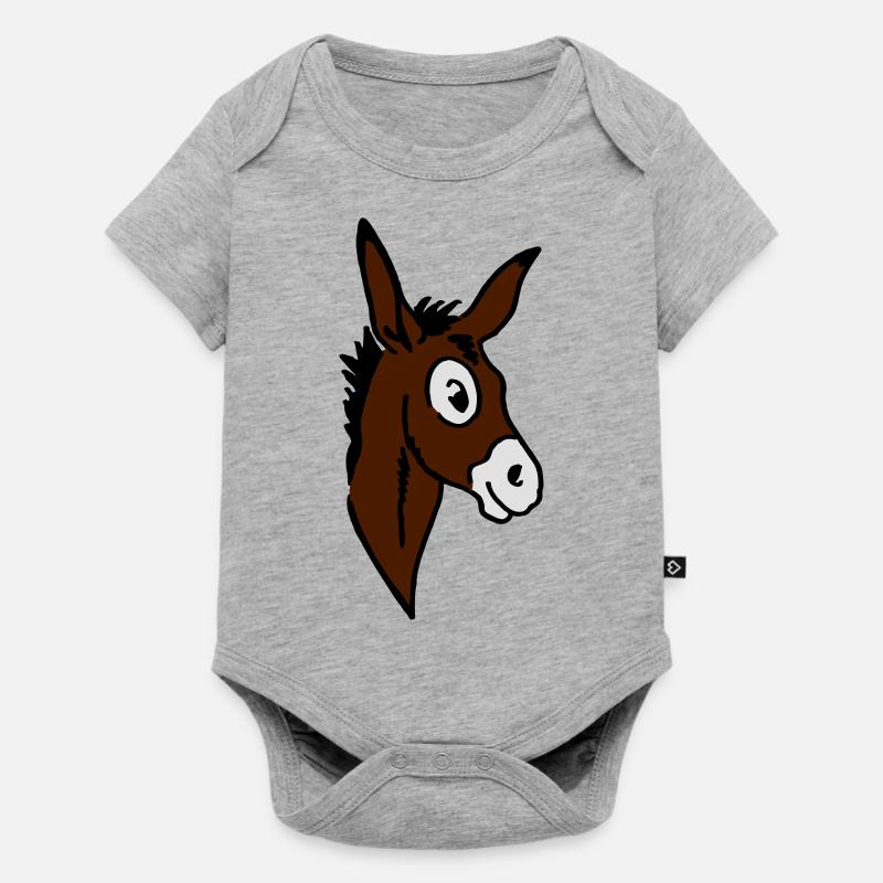 Âne - Body à manches courtes Premium Bébé - gris chiné