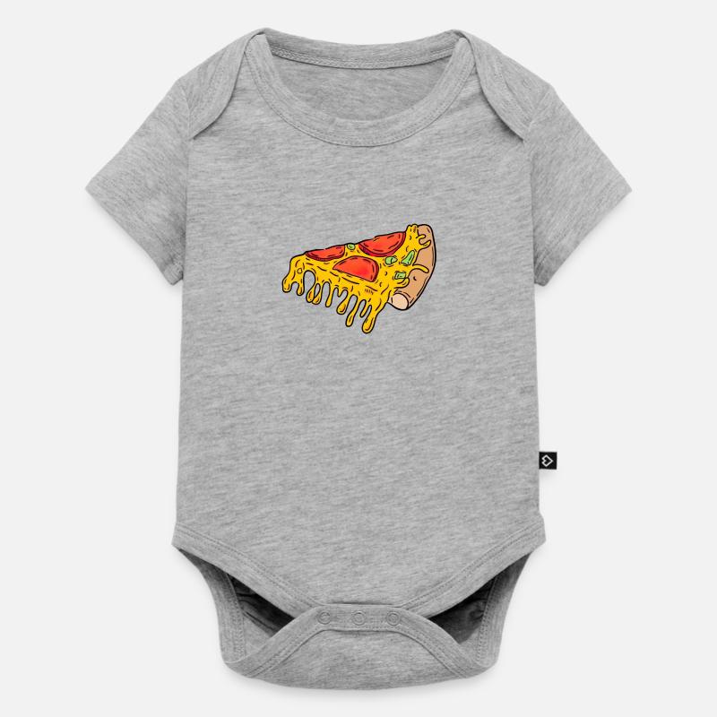 Part de pizza - Body à manches courtes Premium Bébé - gris chiné