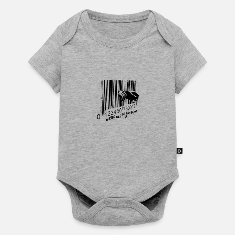 We are all in Prison Graffiti - Barcode Graffiti - Baby Premium Kurzarmbody - Grau meliert