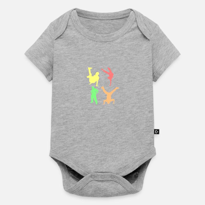 T-shirt de danse de fan de breakdance quatre de breakdancer - Body à manches courtes Premium Bébé - gris chiné